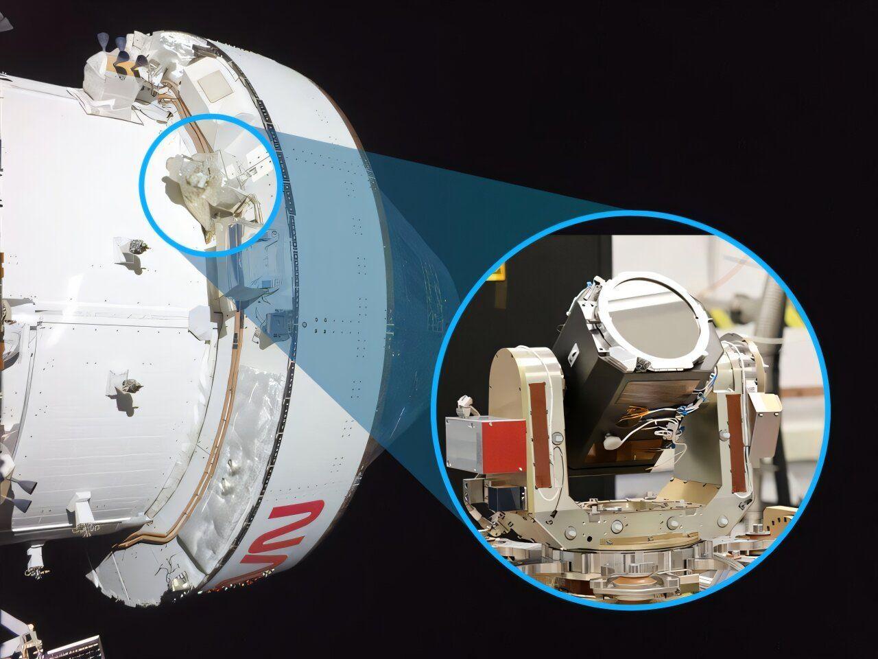 Optical communications terminal on the Artemis mission